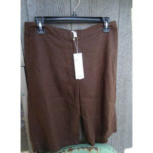 New Eileen Fisher Organic Linen Shorts Cocoa 6 NWT